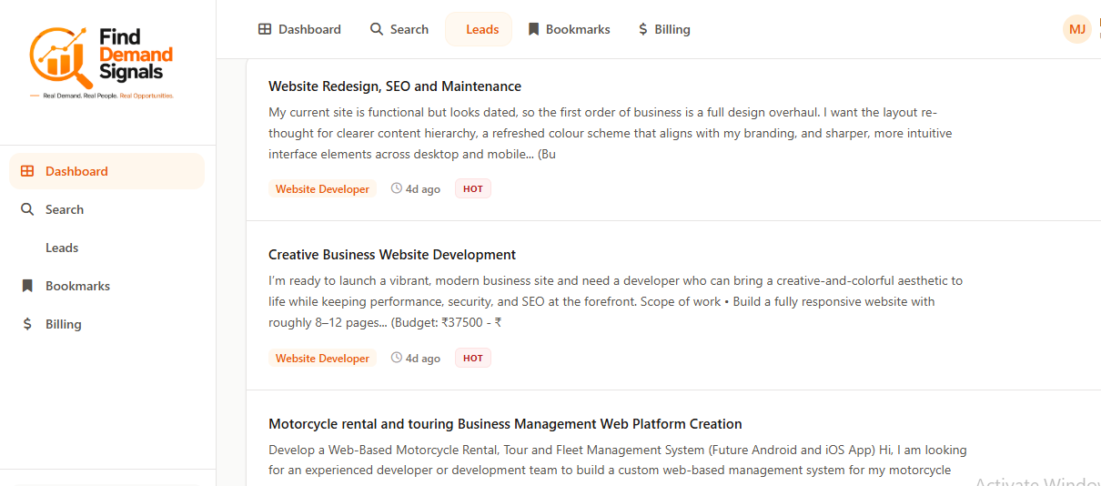 FindDemand Signals